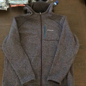 Men’s Red/Grey Columbia Hooded Fleece size XL